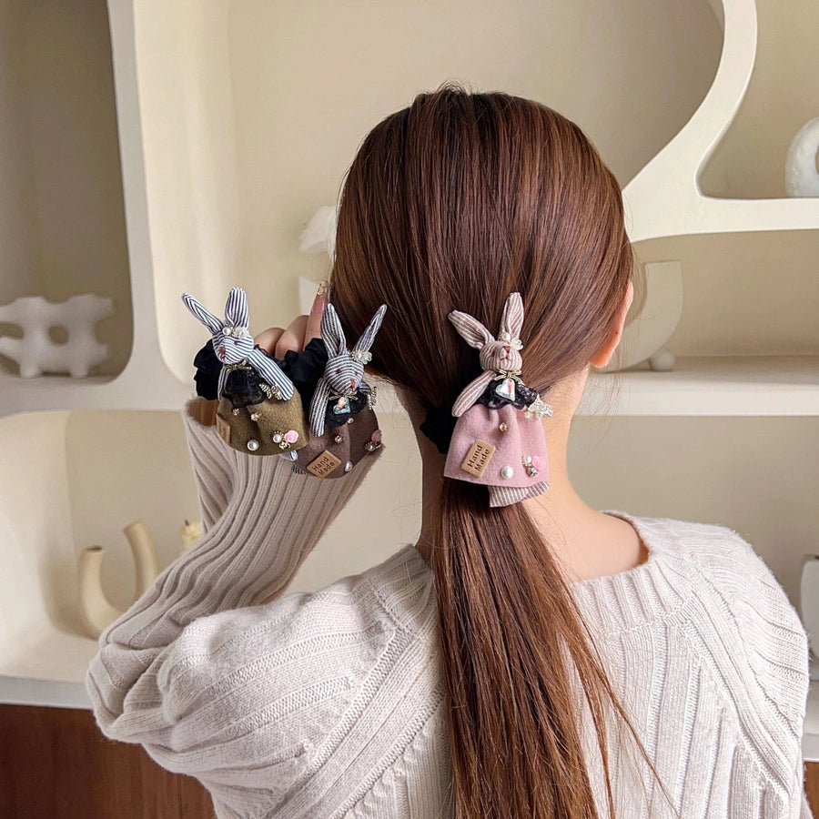 princess cute rabbit plastic cloth inlay rhinestones hair claws
