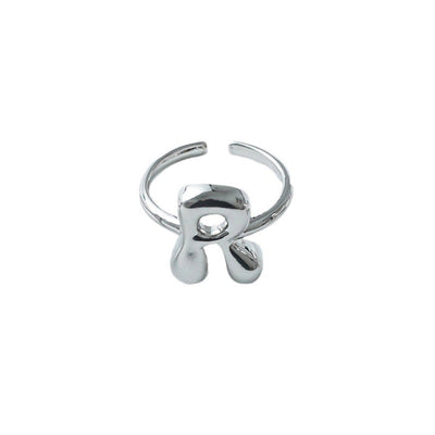 Copper Brass 18K Gold Plated Letter Open Rings