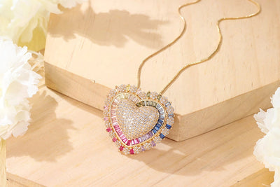 Copper Plating Heart Shape Jewelry Set