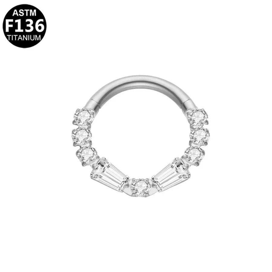 1 Piece Nose Rings & Studs Elegant Luxurious Simple Style Irregular Pure Titanium Titanium Alloy Zircon Ear Cartilage Rings & Studs Nose Rings & Studs