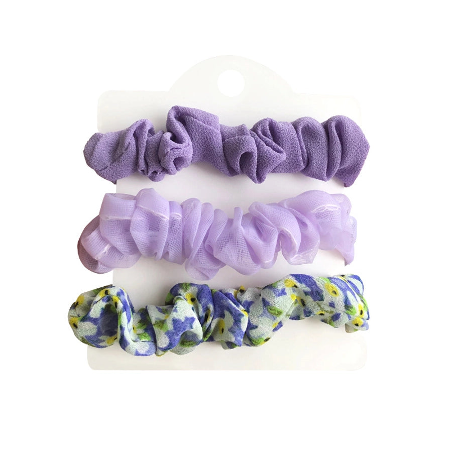 fashion flower cloth pleated hair tie 3 pieces