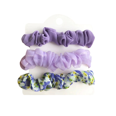 fashion flower cloth pleated hair tie 3 pieces