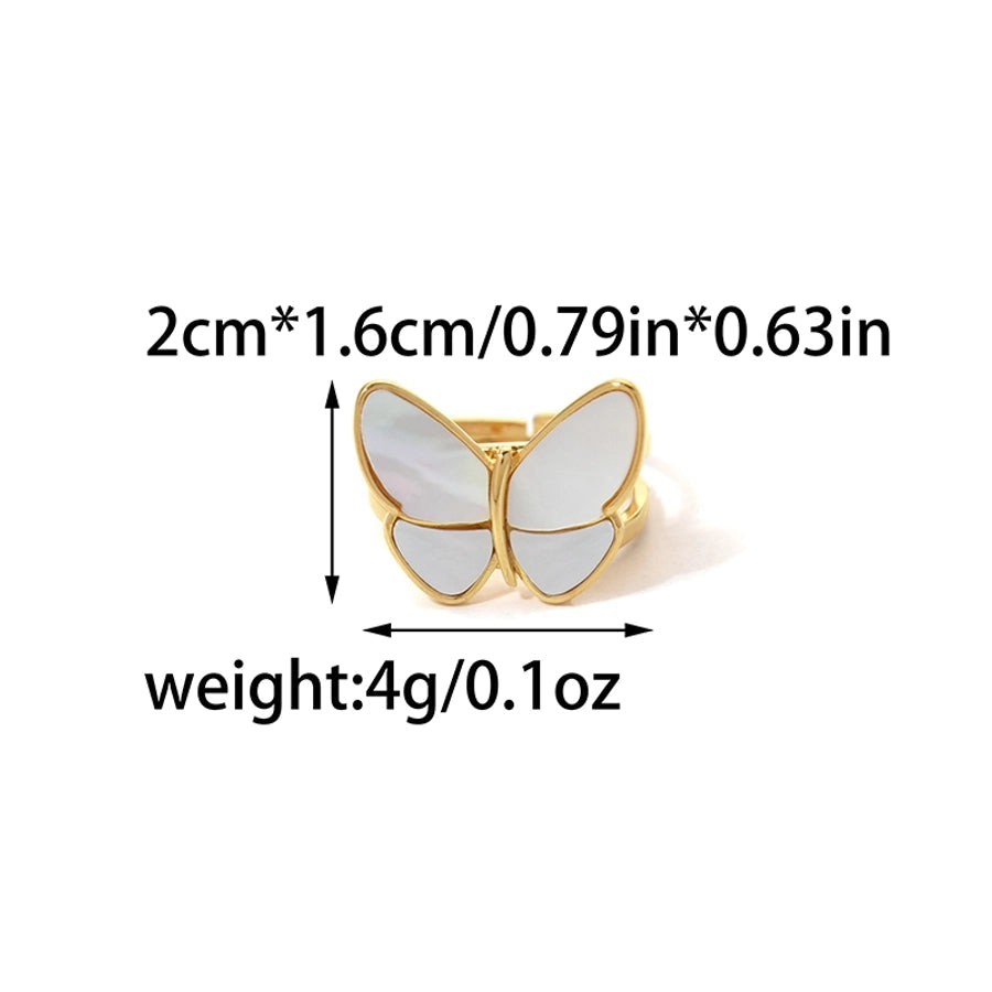 Jewelry Sweet Butterfly 304 Stainless Steel 14K Gold Plated Plating Rings