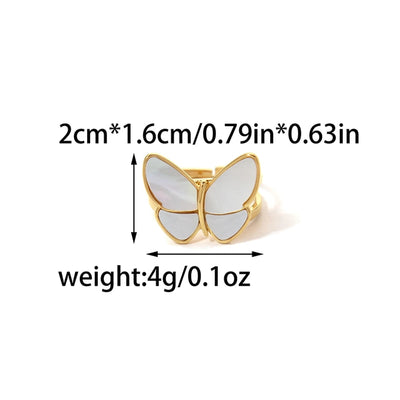 Jewelry Sweet Butterfly 304 Stainless Steel 14K Gold Plated Plating Rings