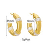 1 Pair Elegant Retro Luxurious Geometric Copper Zircon 24K Gold Plated Hoop Earrings Ear Studs