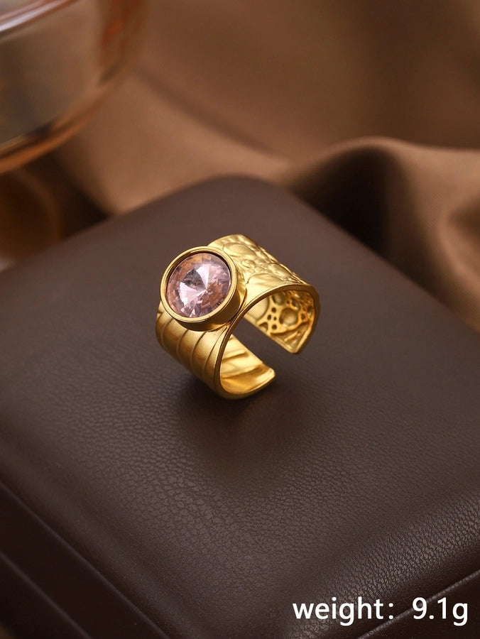 Jewelry Vintage Style Simple Style Geometric 304 Stainless Steel Wide Band Rings Open Rings