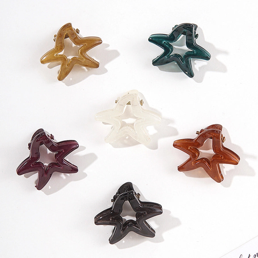 women's cute heart shape plastic hollow out hair clip