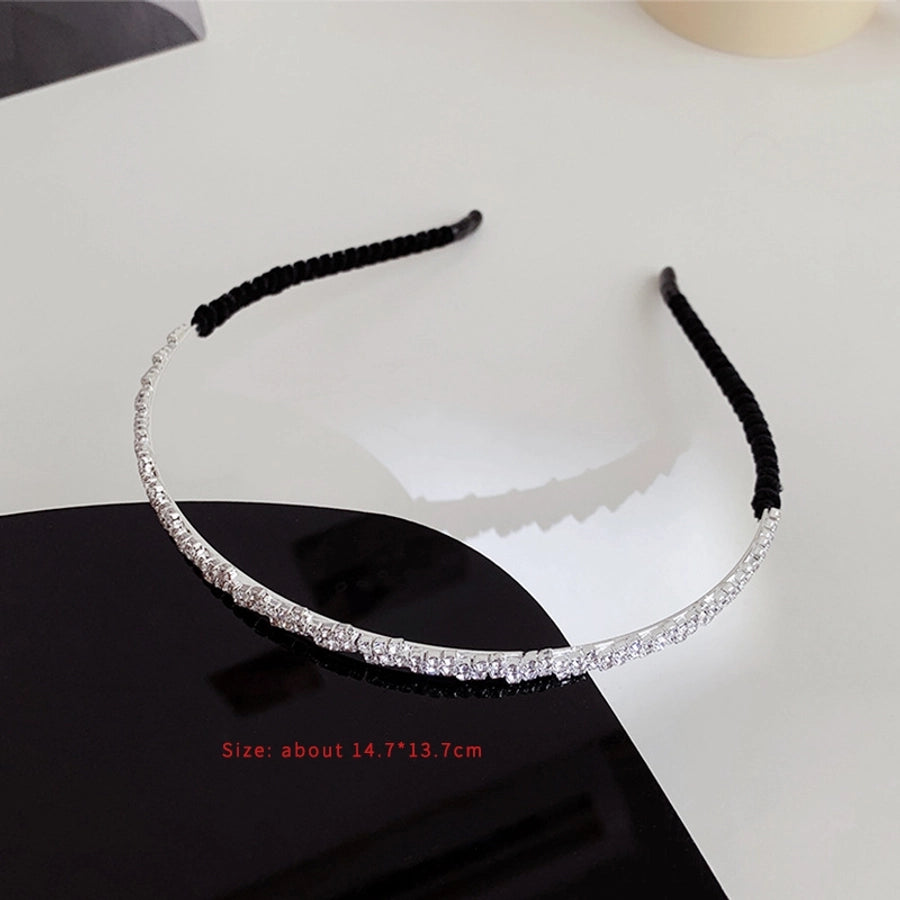 elegant simple style water droplets heart shape bow knot alloy inlay artificial rhinestones hair band