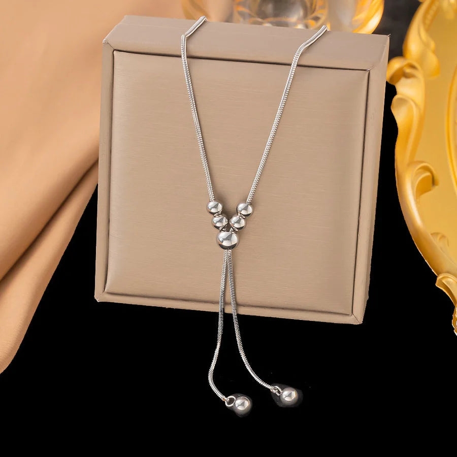 Jewelry Sweet Solid Color Titanium Steel Plating Pendant Necklace