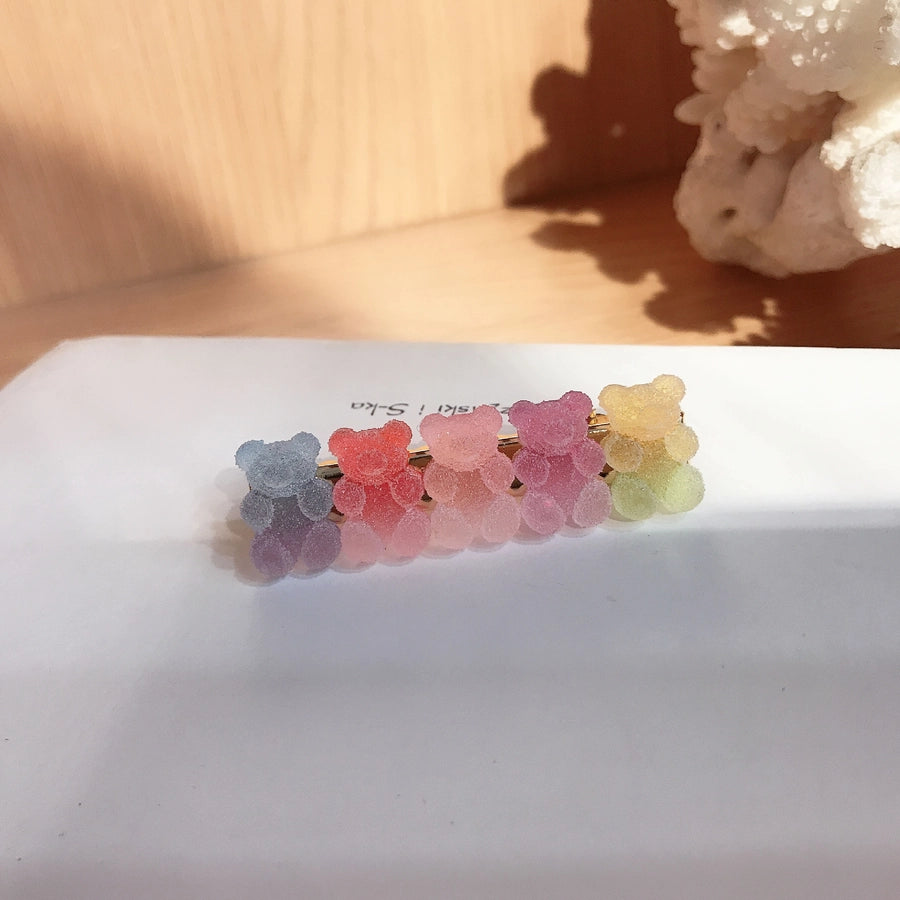 sweet bear alloy soft glue hair clip