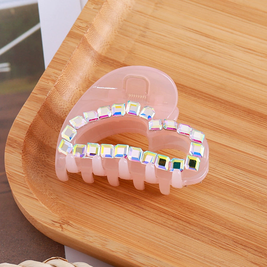 Women's Simple Style Classic Style Heart Shape Rhinestone Acetic acid sheets Hollow Out Inlay Rhinestones Hair Claws