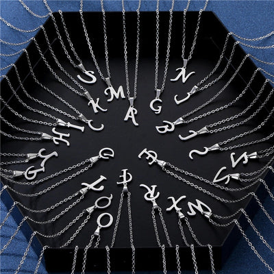 Jewelry Casual Simple Style Classic Style Letter 201 Stainless Steel Silver Plated Hollow Out Pendant Necklace