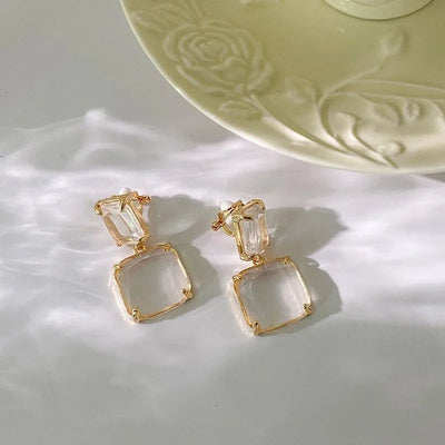 French retro earrings women's temperament earrings high-end feeling mosquito-repellent incense plate ear clip women's No ear hole pearl earrings women's wholesale