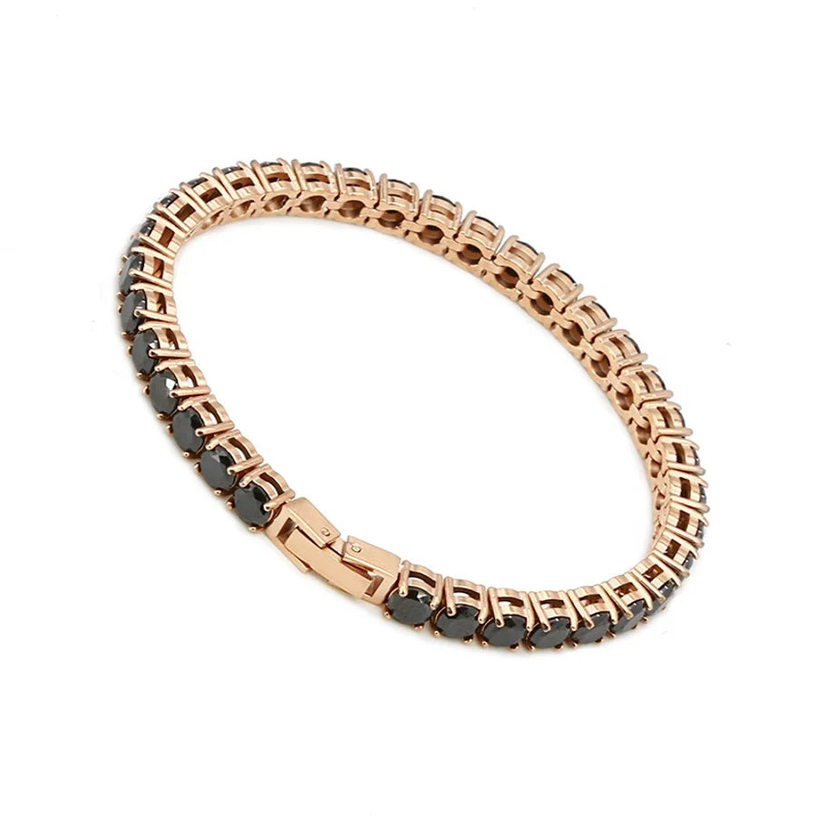 Classic Style Geometric Stainless Steel 18K Gold Plated Rose Gold Plated Zircon Tennis Bracelet In Bulk