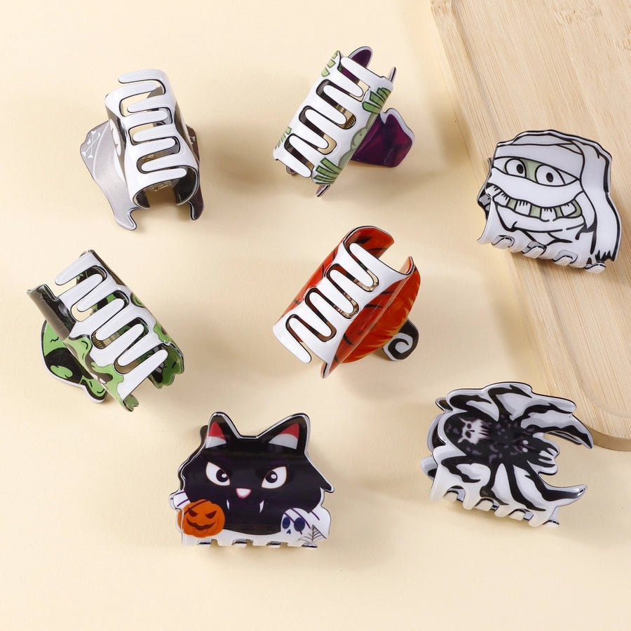 Halloween Hip-Hop Funny Women's Cat Spider Skull PVC Hair Claws