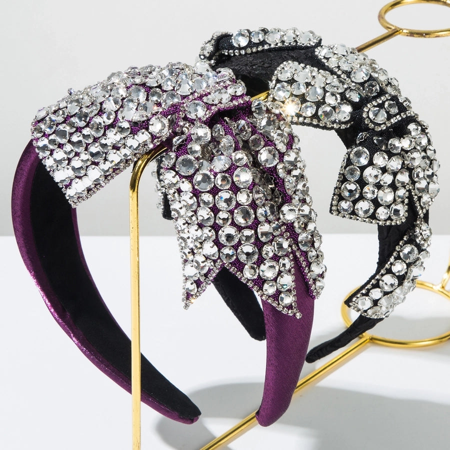 Women's Elegant Bow Knot Alloy Rhinestones Glass Hair Band
