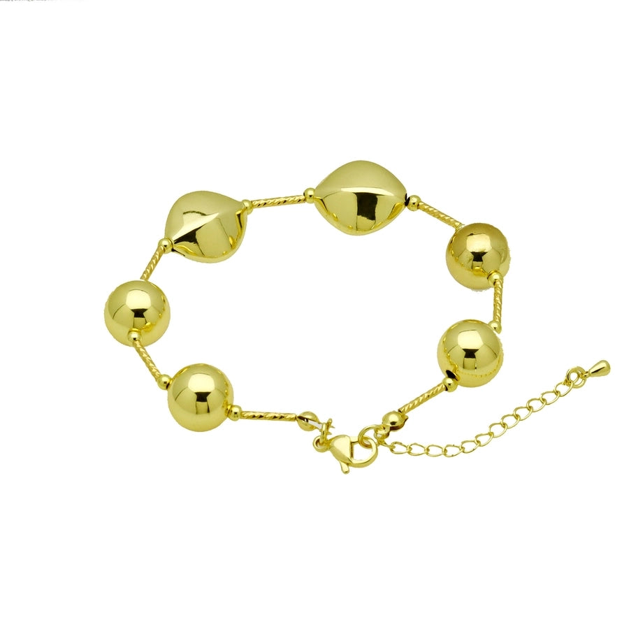 Copper 18K Gold Plated Plating Geometric Solid Color Bracelets