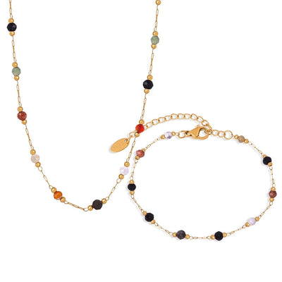 Jewelry Simple Style Geometric Titanium Steel Plating Bracelets Necklace