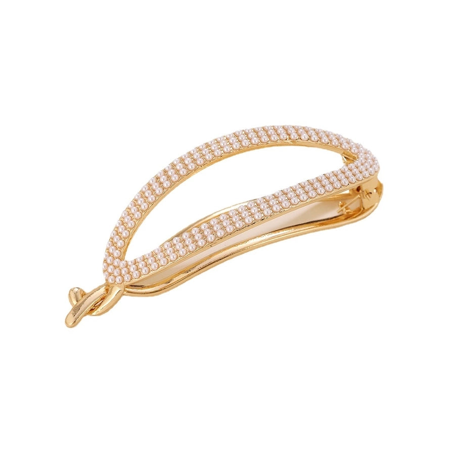 women's simple style solid color alloy plating hair clip