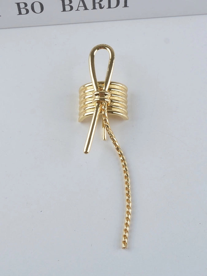 simple style solid color alloy plating hair tie