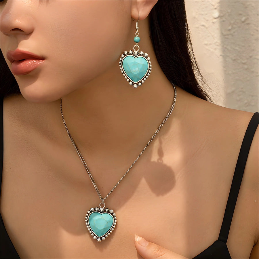 Copper Heart Shape Jewelry Set