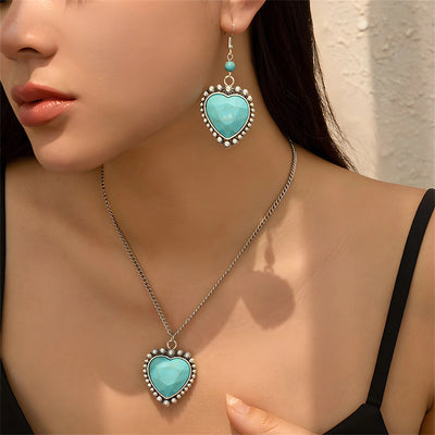 Copper Heart Shape Jewelry Set