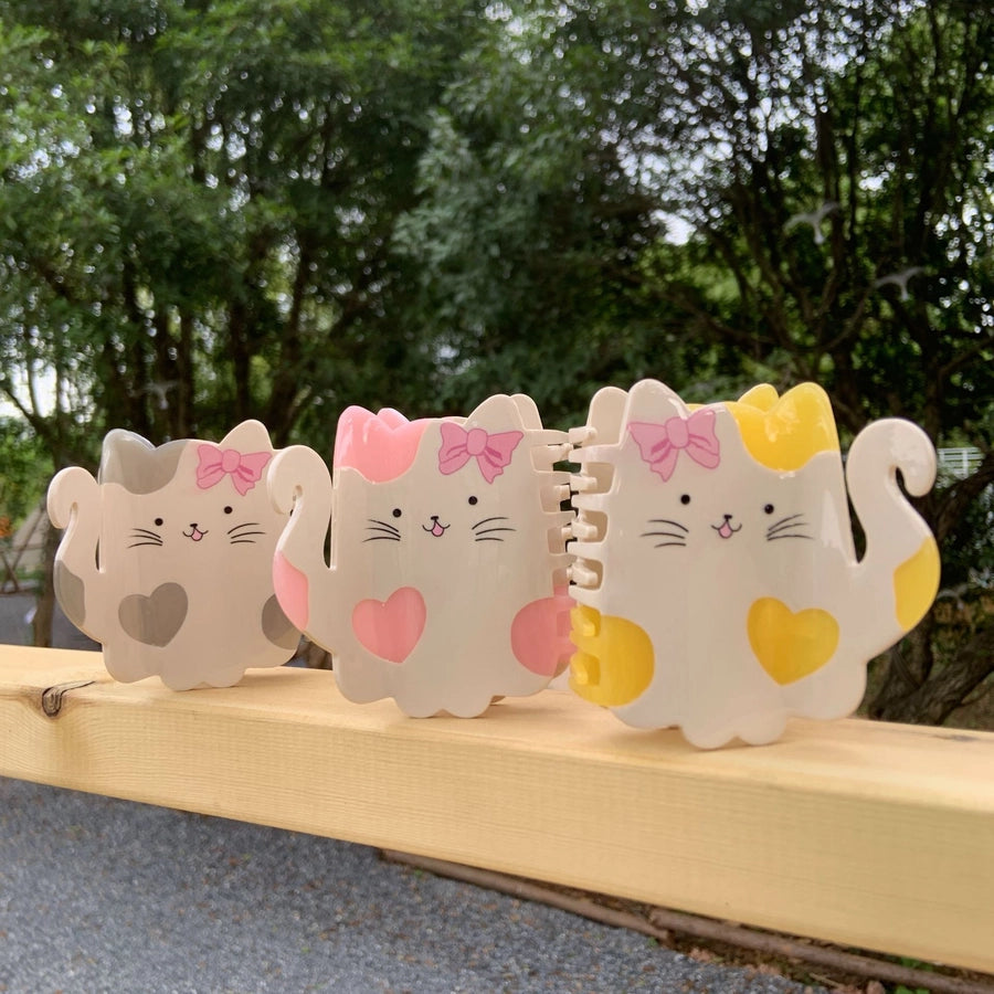 Women's Cartoon Style Heart Shape Cat Bow Knot Acetic acid sheets Polishing Hair Claws