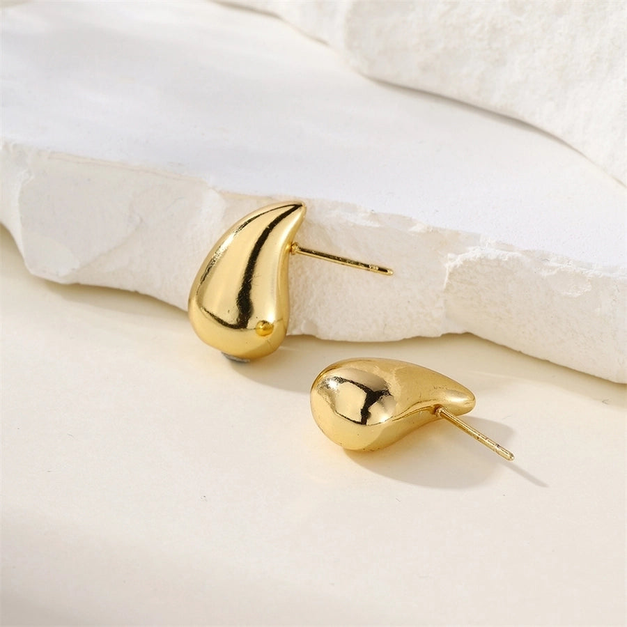 1 Pair Casual Simple Style Water Droplets 304 Stainless Steel 18K Gold Plated Ear Studs