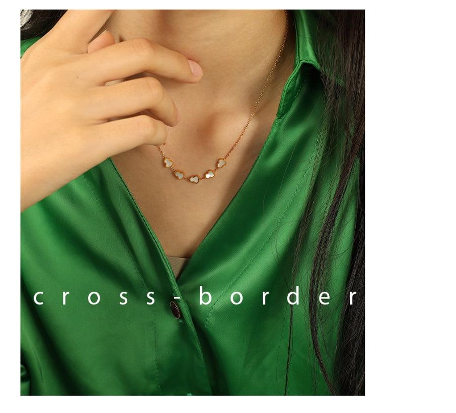 Jewelry IG Style Elegant French Style Gourd 304 Stainless Steel Shell 18K Gold Plated Polishing Pendant Necklace