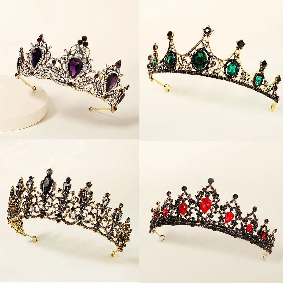 baroque  prom crown rhinestone pearl headband