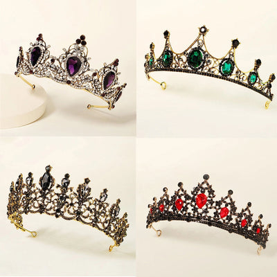 baroque  prom crown rhinestone pearl headband