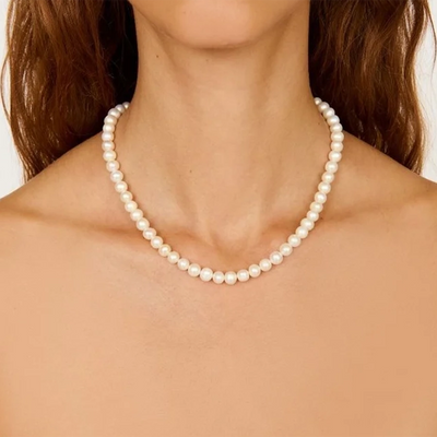Jewelry Simple Style Classic Style Round 304 Stainless Steel Beaded Pearl Necklace