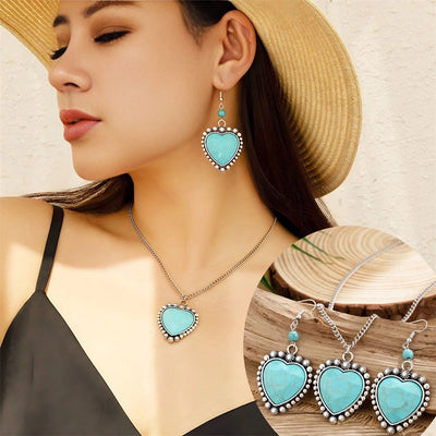 Copper Heart Shape Jewelry Set