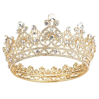 Bridal Jewelry Crown Alloy Rhinestone Wedding Headwear Baroque Hairband Round Crown  Supply