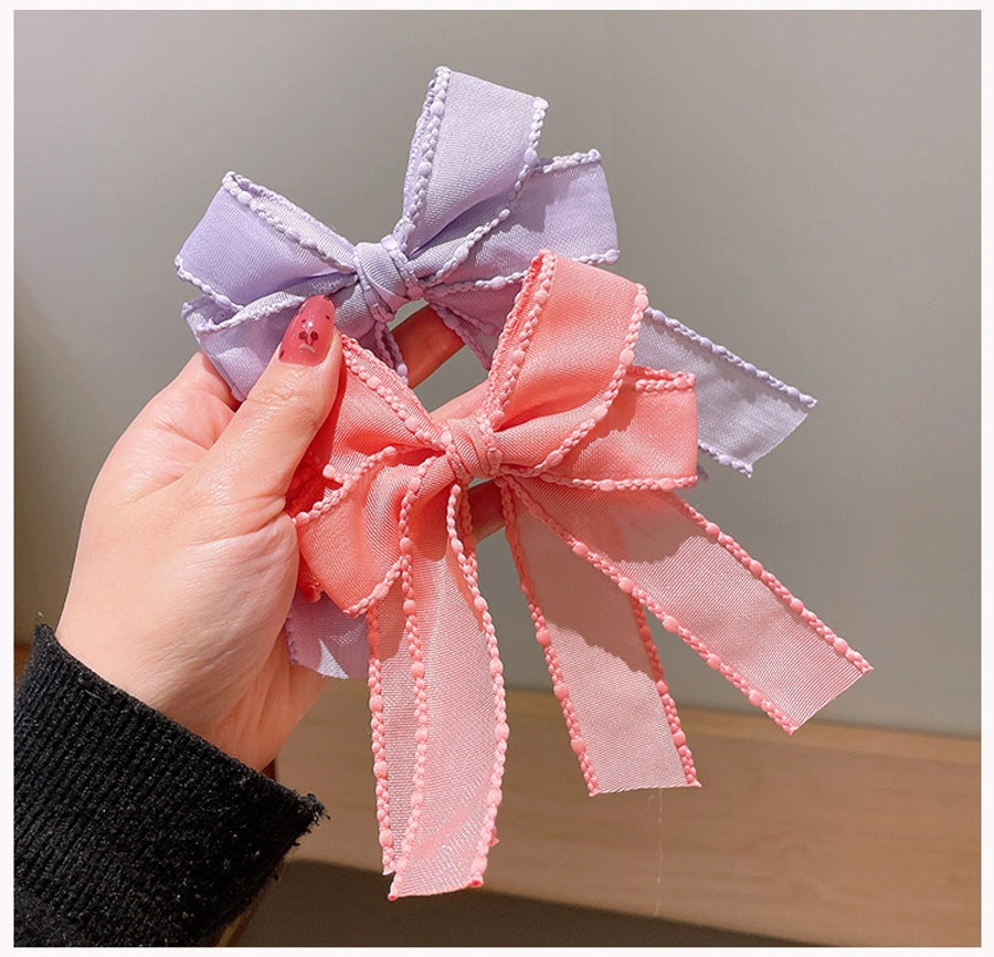 kid's elegant cute bow knot cloth ribbon hair clip