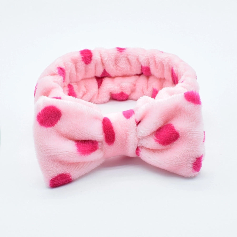 fashion stripe polka dots flannel bowknot hair band 1 piece