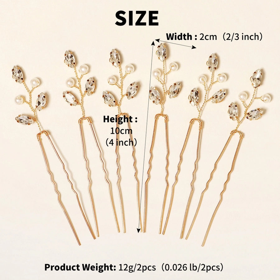 Antique U-shaped Hairpin Hair Accessories Simple Rhinestone Pin Hairpin Photography Portrait High-end Hair Hairpin