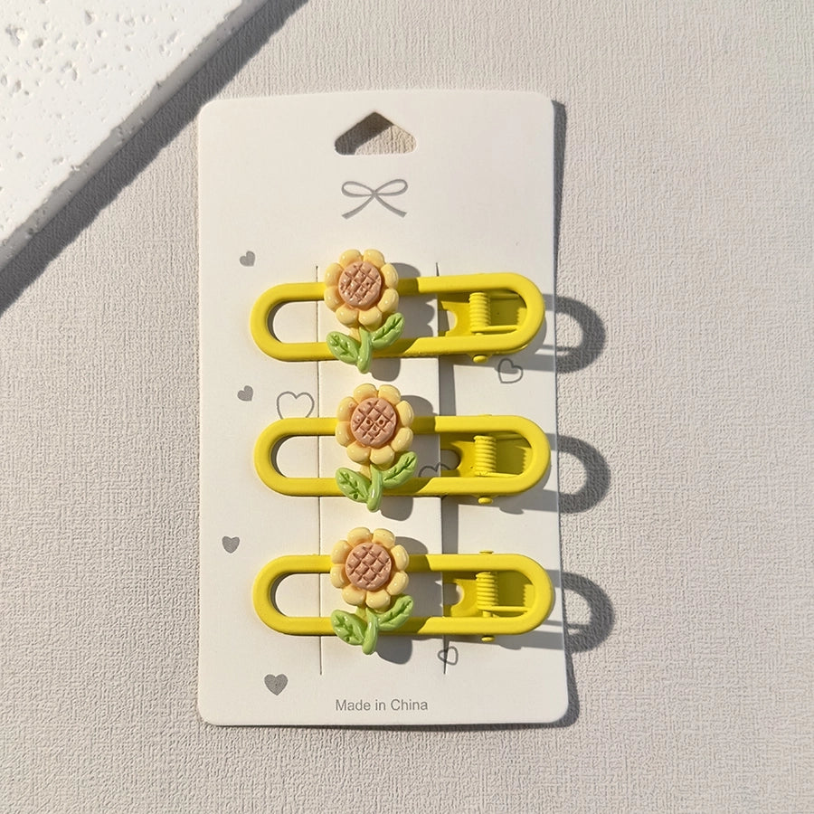 cute flower resin stoving varnish hair clip