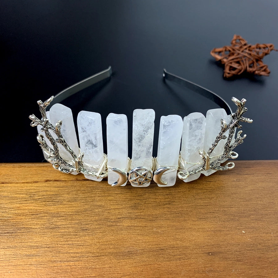bridal ethnic style moon branches crown crystal handmade hair band