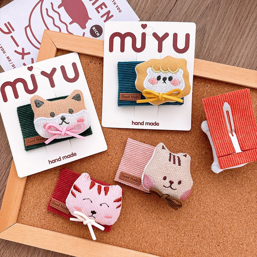 Girl'S Cartoon Style Cute Animal Cloth Hair Clip