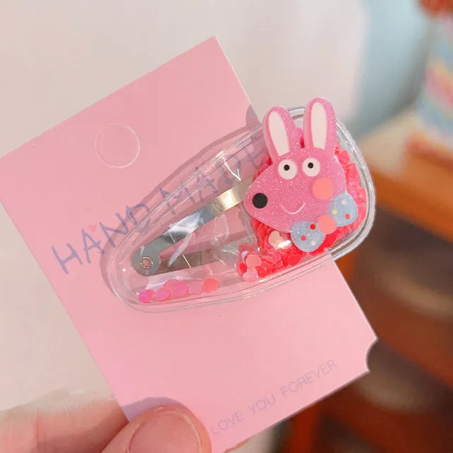 kid's cute cartoon fruit alloy rubber sequins hair clip