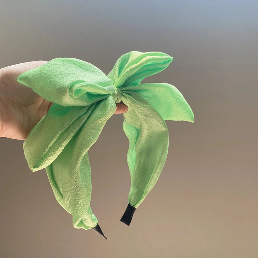 fashion bow knot gauze pleated hair band 1 piece