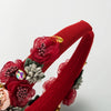 elegant romantic sweet rose cloth inlay rhinestones hair band