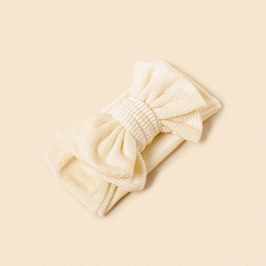 simple style solid color bow knot cloth hair band