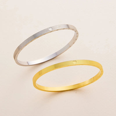 Casual Simple Style Solid Color Titanium Steel Bangle In Bulk