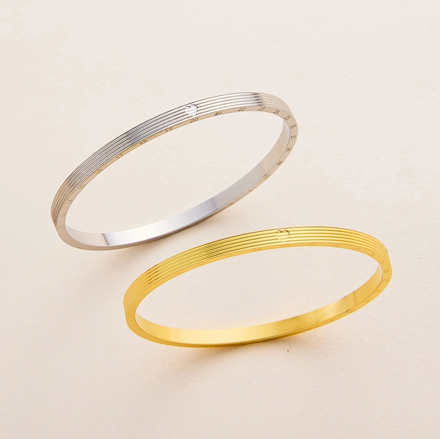 Casual Simple Style Solid Color Titanium Steel Bangle In Bulk