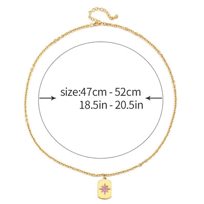 Jewelry Vintage Style Irregular Round Square 304 Stainless Steel Rhinestones Plating Inlay Pendant Necklace