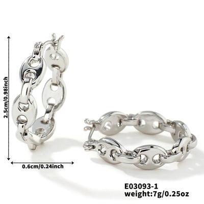 1 Pair Glam Simple Style Shiny Geometric Inlay Copper Zircon K Gold Plated Earrings