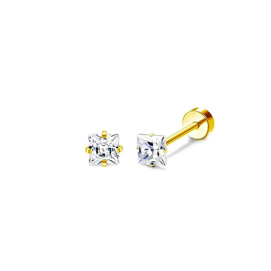 1 Piece Casual Formal Simple Style Star 316 Stainless Steel  Zircon 14K Gold Plated Ear Studs