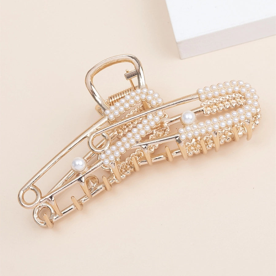 women's simple style solid color metal plating hair claws